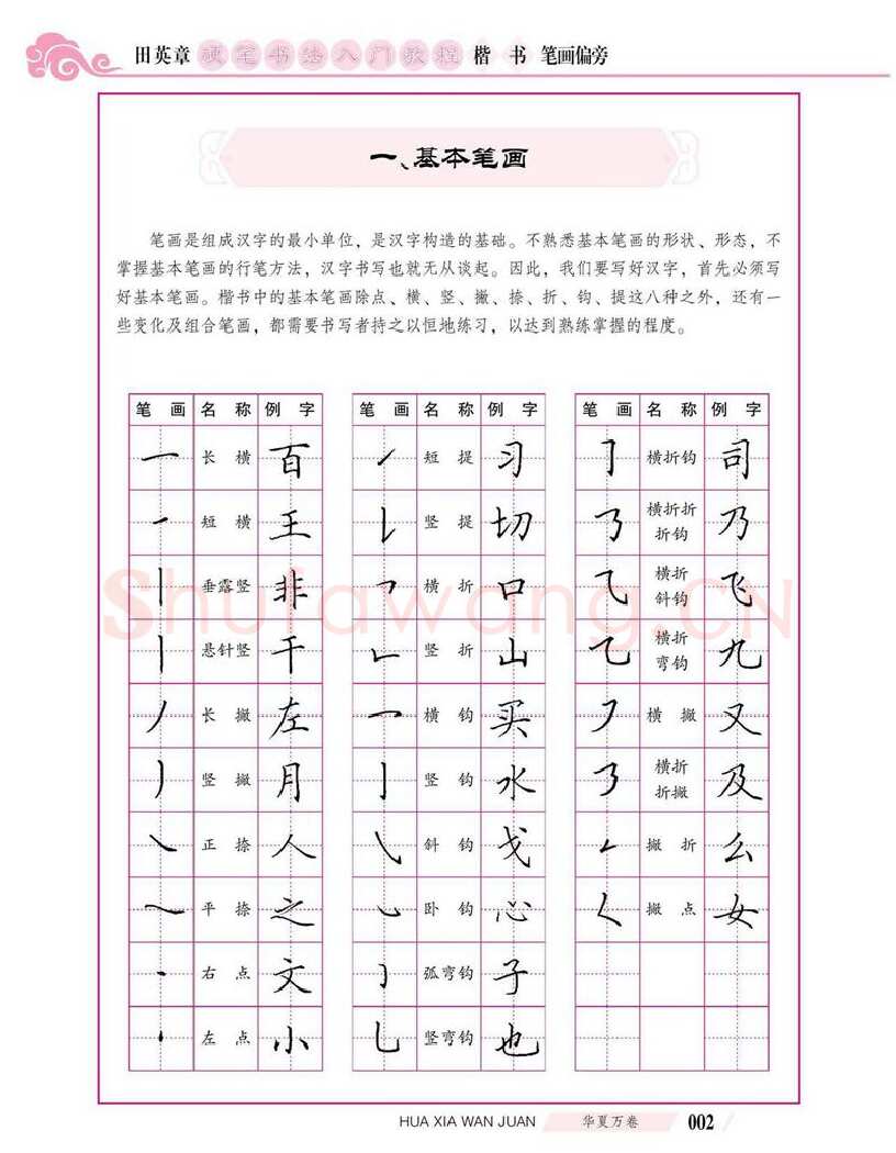 田英章硬笔楷书字帖,摘自田英章硬笔书法入门教程 楷书偏旁字帖
