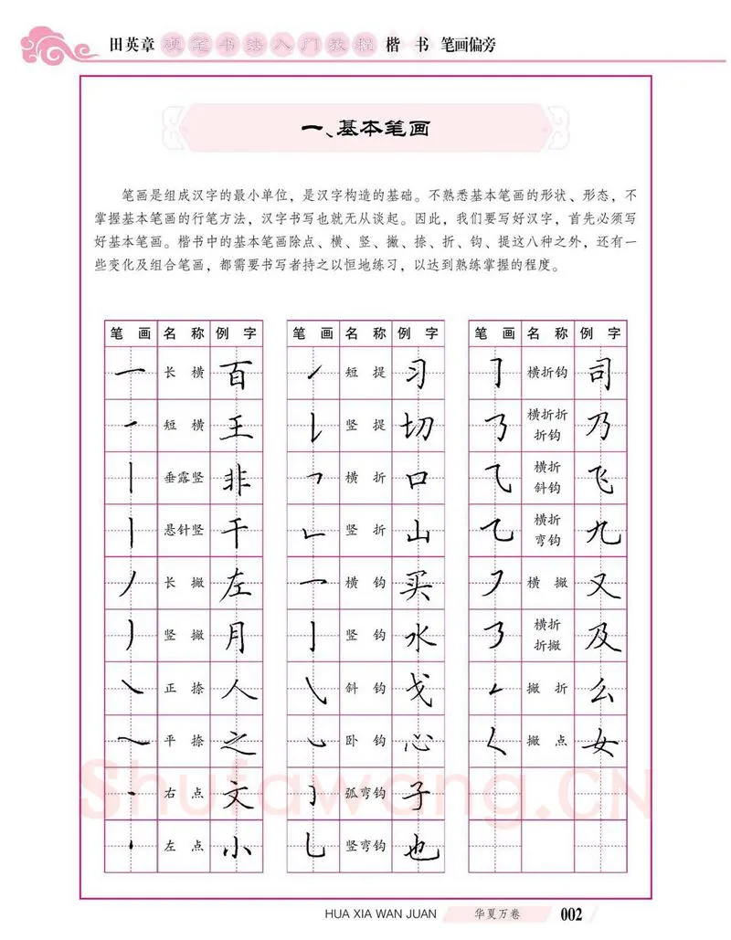 田英章硬笔楷书字帖,摘自田英章硬笔书法入门教程 楷书偏旁字帖