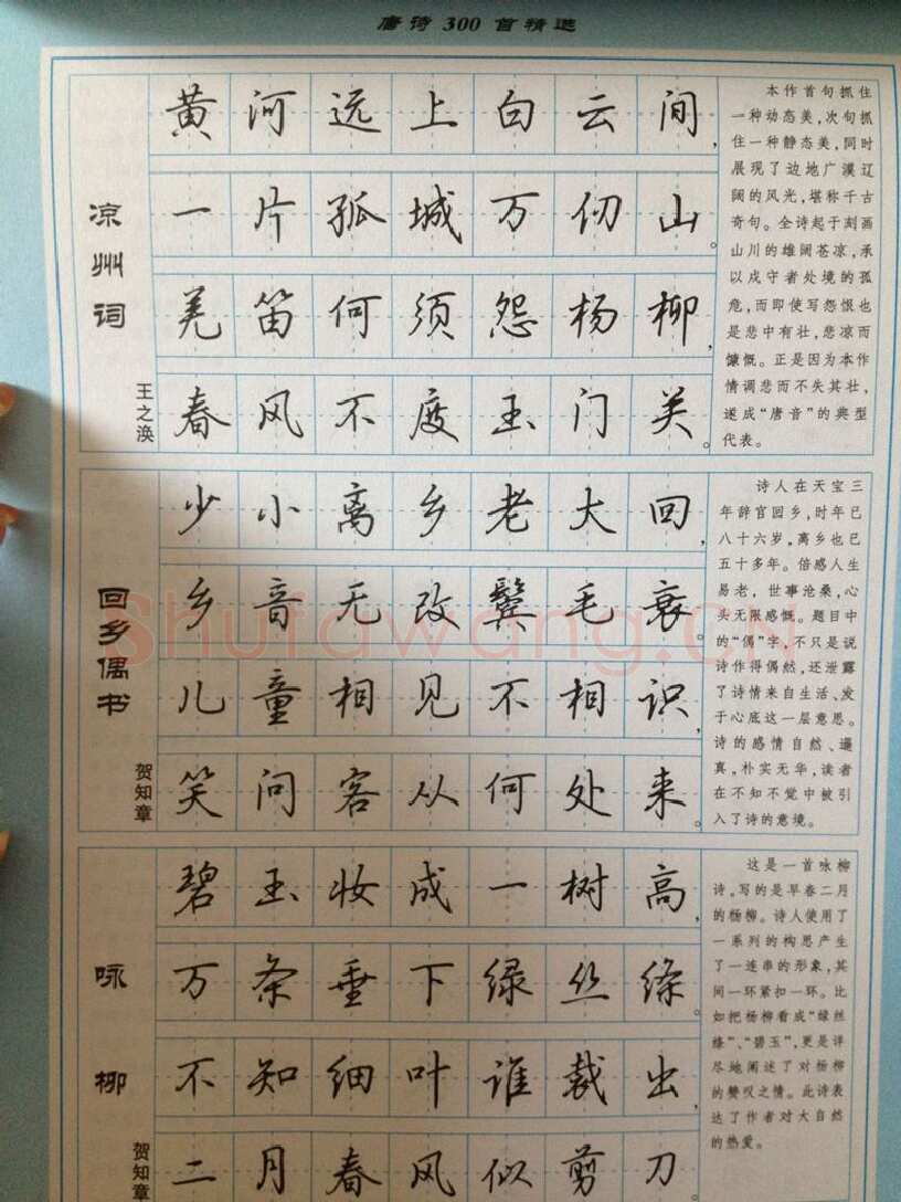吴玉生硬笔硬笔字帖,摘自吴玉生 硬笔唐诗三百行楷 字帖