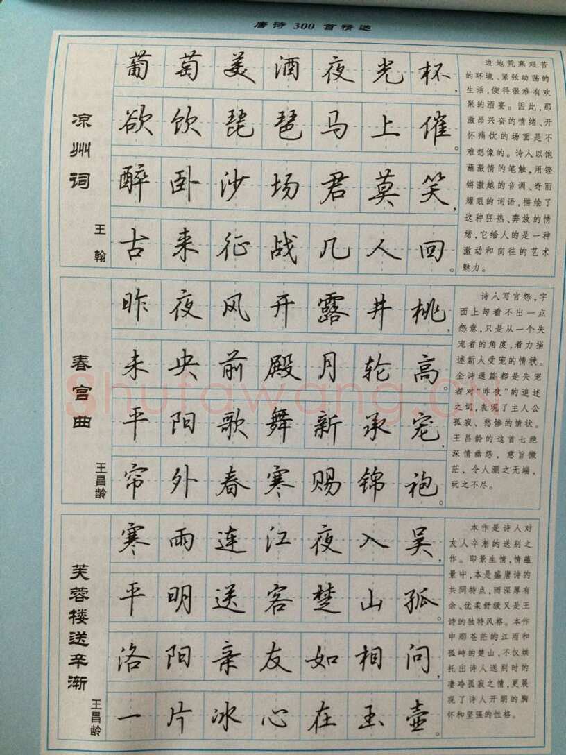 吴玉生硬笔硬笔字帖,摘自吴玉生 硬笔唐诗三百行楷 字帖
