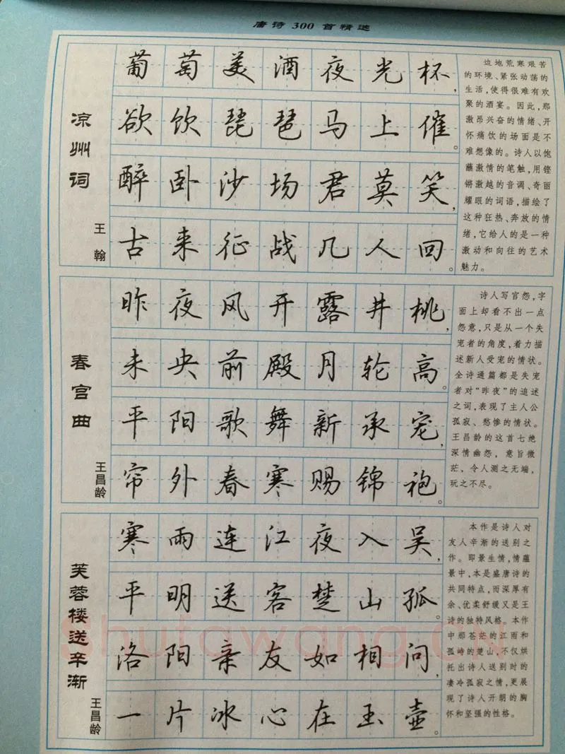 吴玉生硬笔硬笔字帖,摘自吴玉生 硬笔唐诗三百行楷 字帖