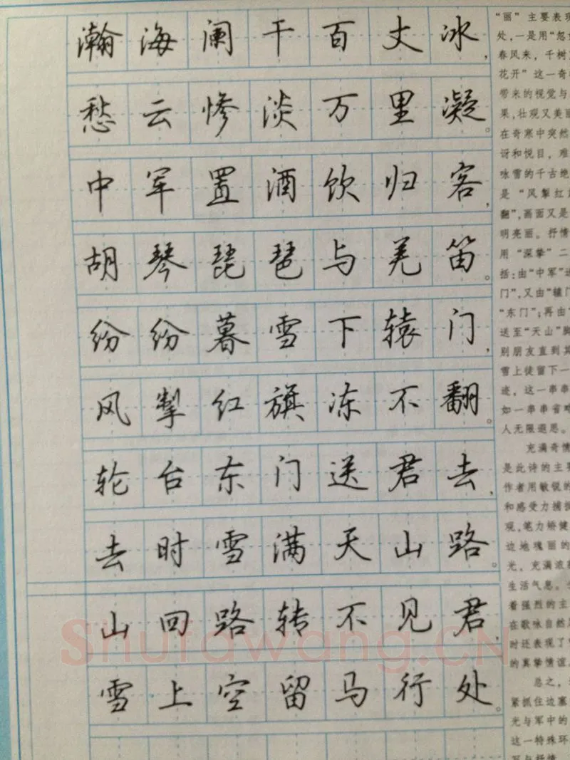 吴玉生硬笔硬笔字帖,摘自吴玉生 硬笔唐诗三百行楷 字帖