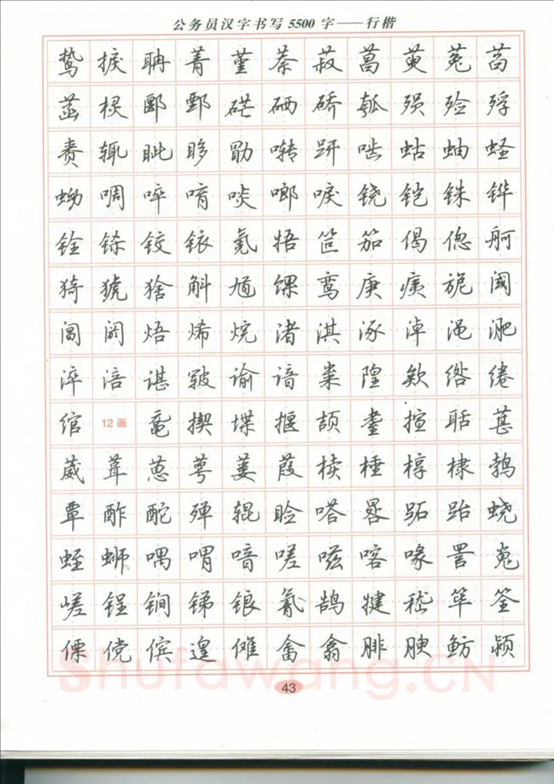 吴玉生硬笔硬笔字帖,摘自吴玉生 公务员汉字书写5500字行楷字帖