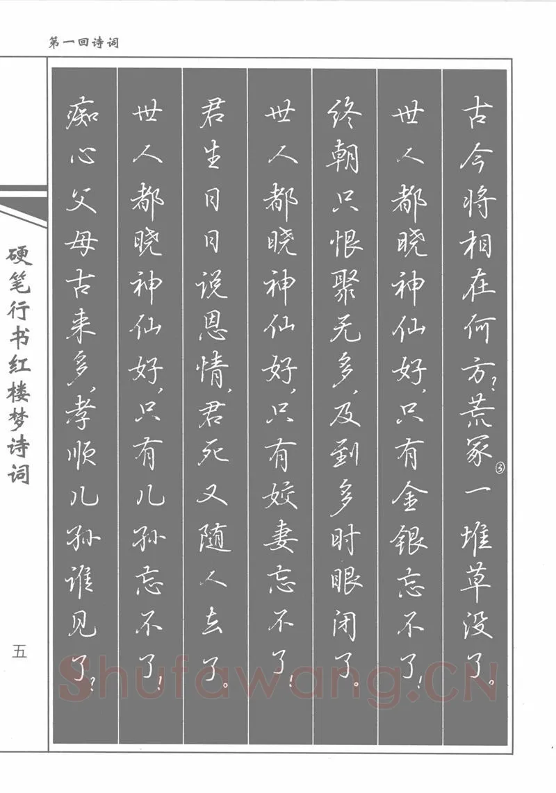 吴玉生硬笔行书字帖,摘自吴玉生硬笔行书红楼梦诗词
