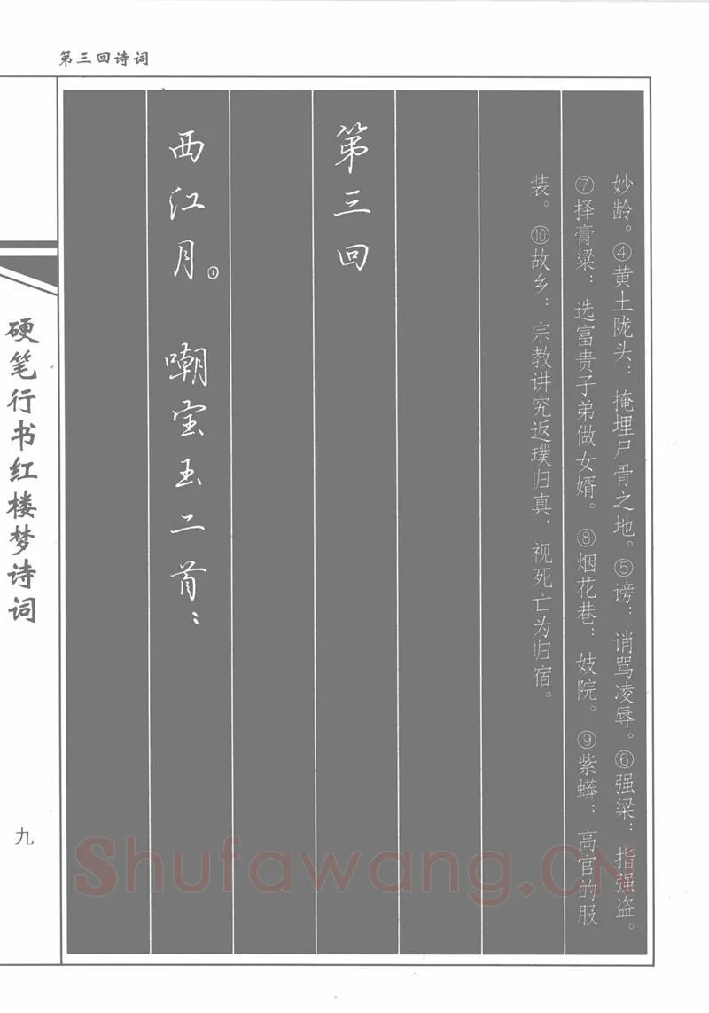 吴玉生硬笔行书字帖,摘自吴玉生硬笔行书红楼梦诗词
