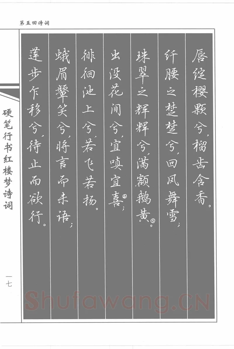 吴玉生硬笔行书字帖,摘自吴玉生硬笔行书红楼梦诗词