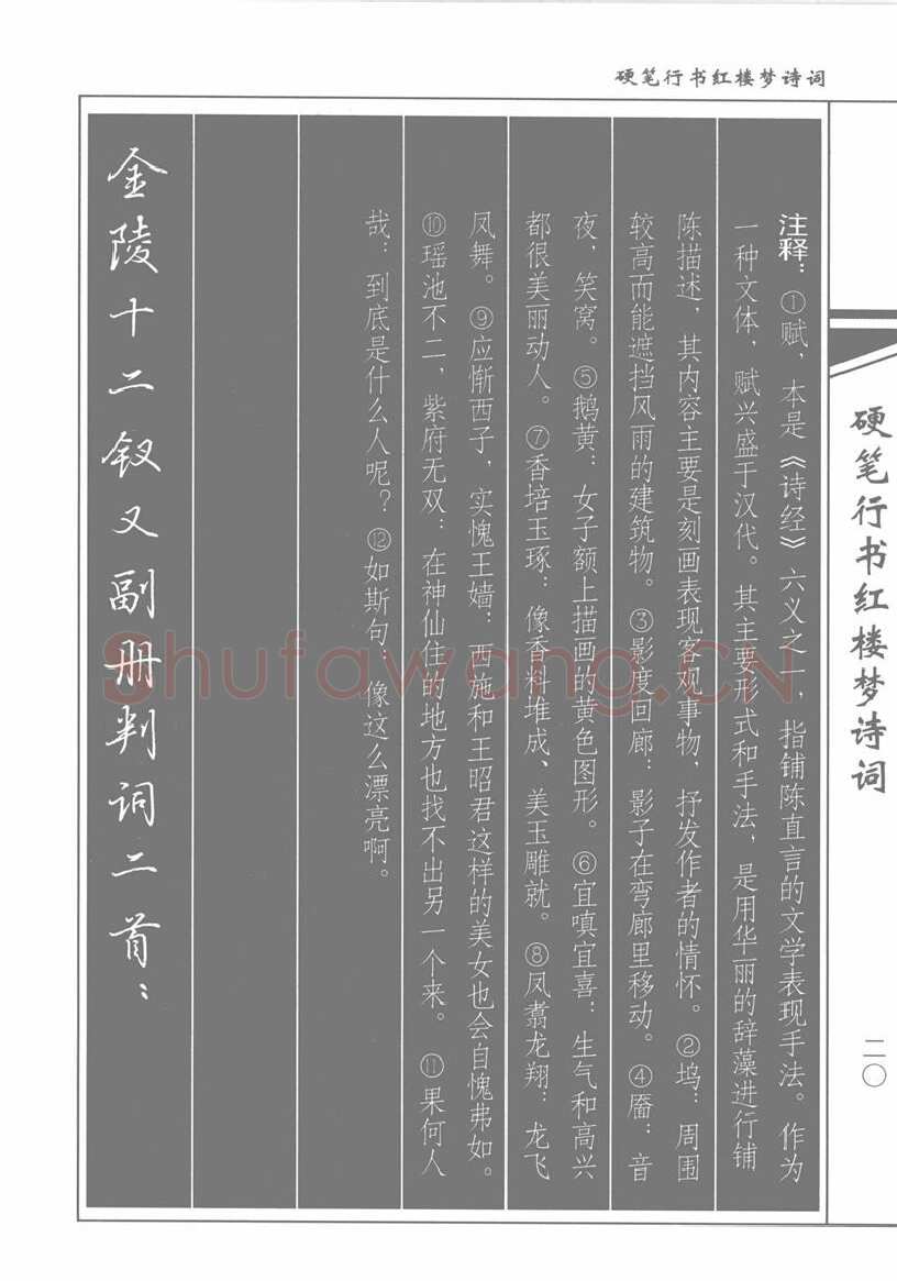 吴玉生硬笔行书字帖,摘自吴玉生硬笔行书红楼梦诗词