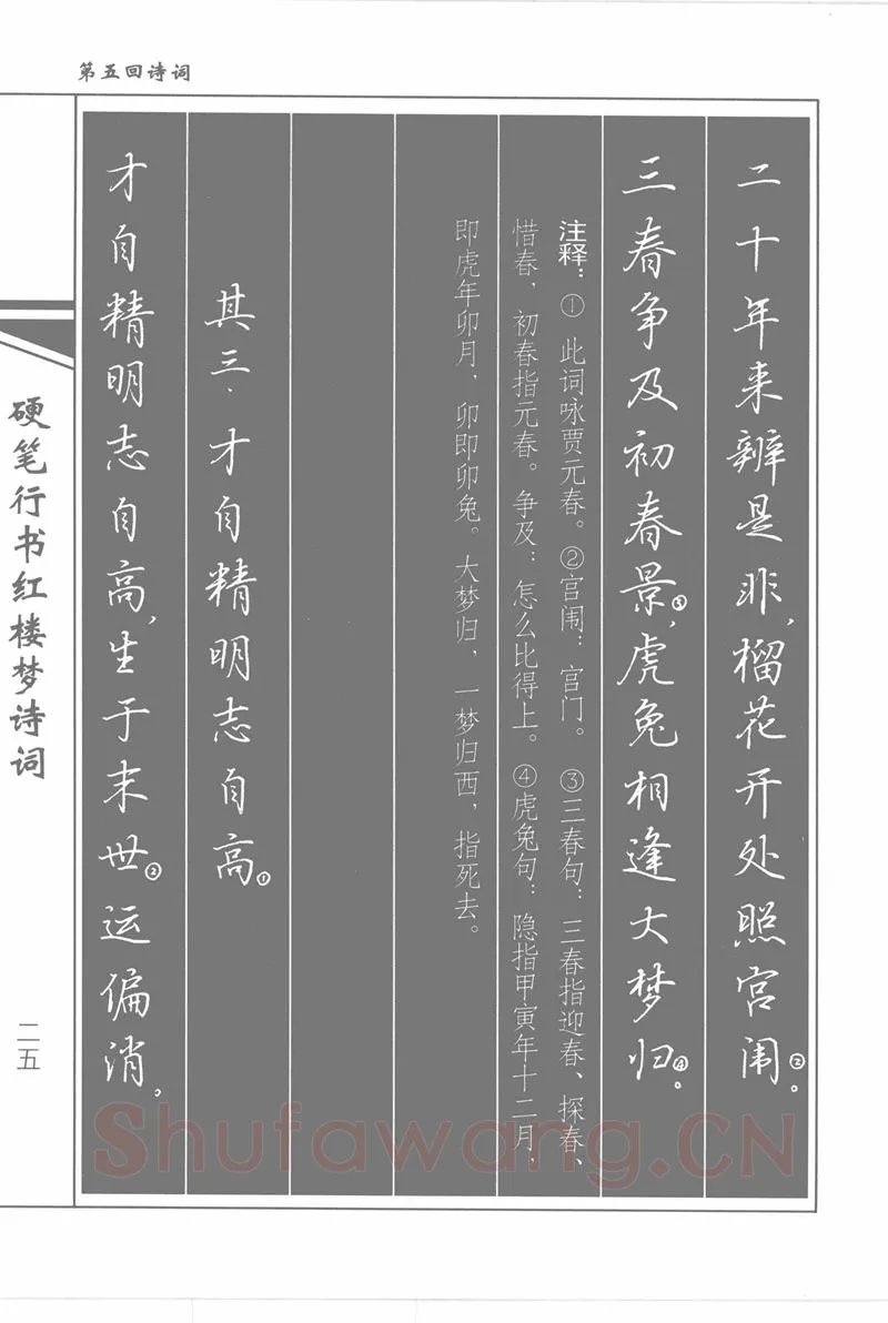 吴玉生硬笔行书字帖,摘自吴玉生硬笔行书红楼梦诗词