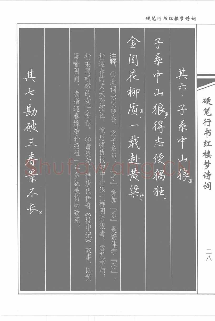 吴玉生硬笔行书字帖,摘自吴玉生硬笔行书红楼梦诗词