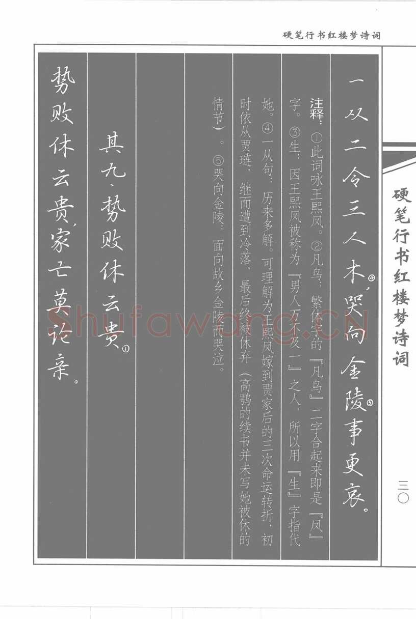 吴玉生硬笔行书字帖,摘自吴玉生硬笔行书红楼梦诗词