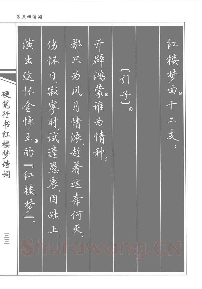 吴玉生硬笔行书字帖,摘自吴玉生硬笔行书红楼梦诗词
