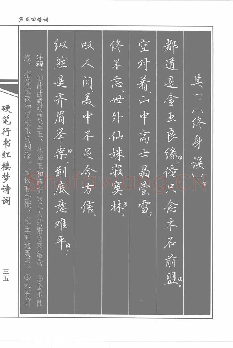 吴玉生硬笔行书字帖,摘自吴玉生硬笔行书红楼梦诗词