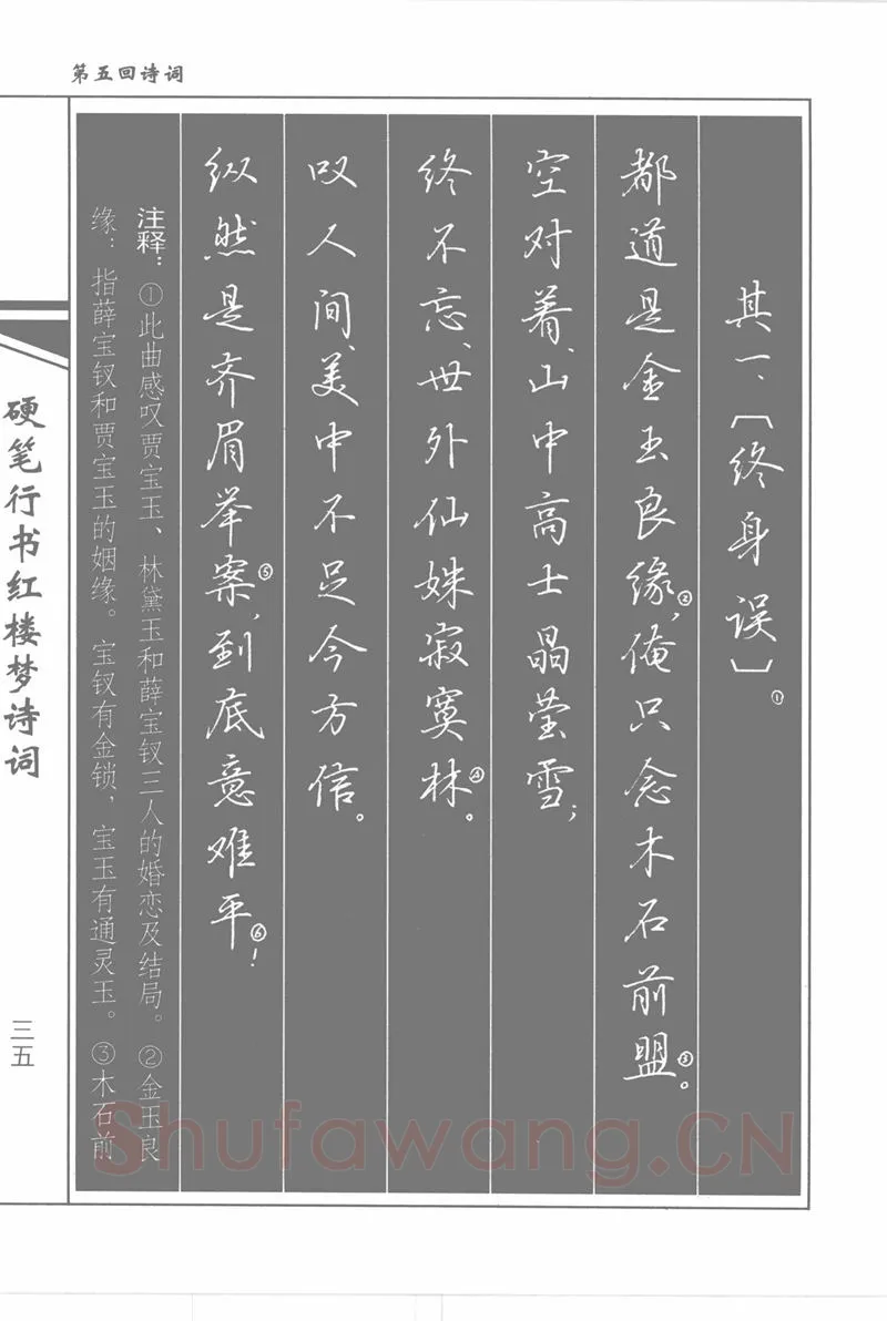 吴玉生硬笔行书字帖,摘自吴玉生硬笔行书红楼梦诗词