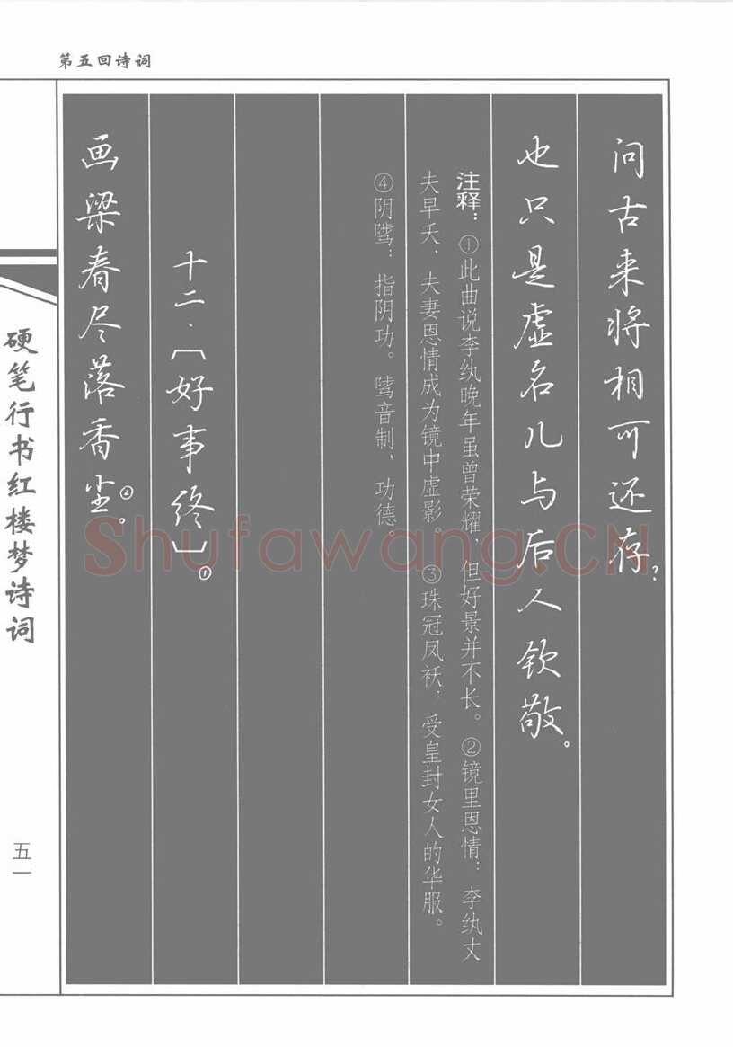 吴玉生硬笔行书字帖,摘自吴玉生硬笔行书红楼梦诗词