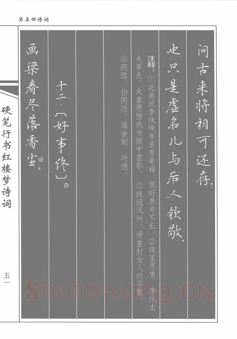 吴玉生硬笔行书字帖,摘自吴玉生硬笔行书红楼梦诗词