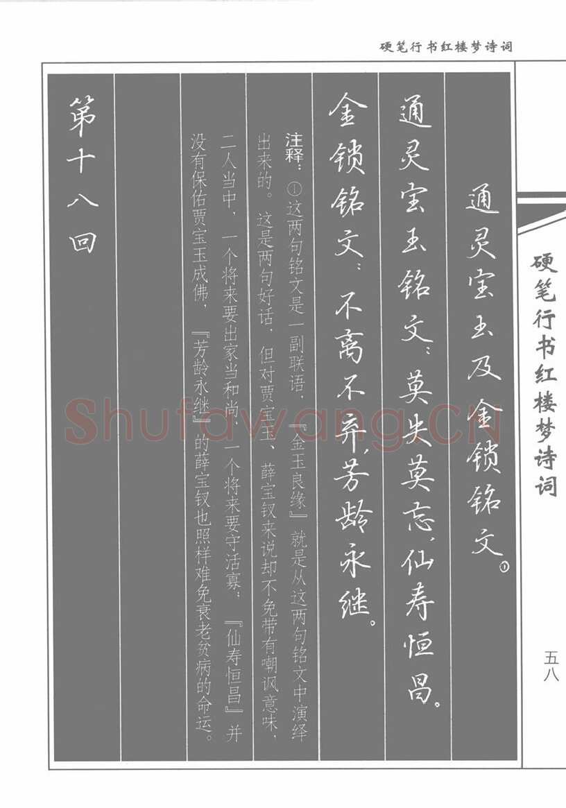 吴玉生硬笔行书字帖,摘自吴玉生硬笔行书红楼梦诗词