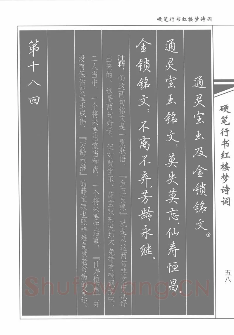 吴玉生硬笔行书字帖,摘自吴玉生硬笔行书红楼梦诗词