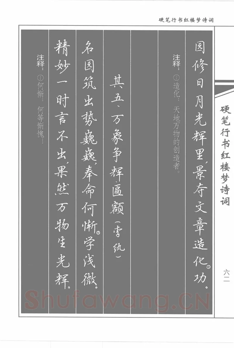 吴玉生硬笔行书字帖,摘自吴玉生硬笔行书红楼梦诗词