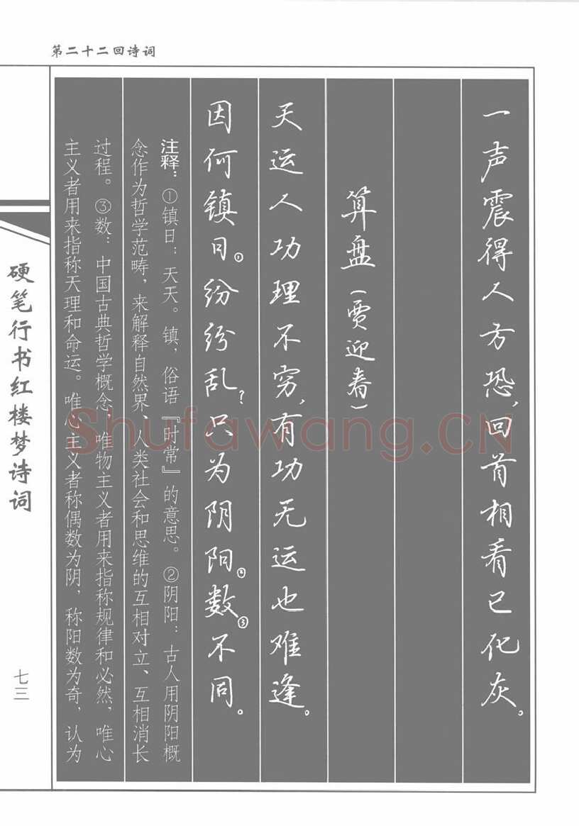 吴玉生硬笔行书字帖,摘自吴玉生硬笔行书红楼梦诗词