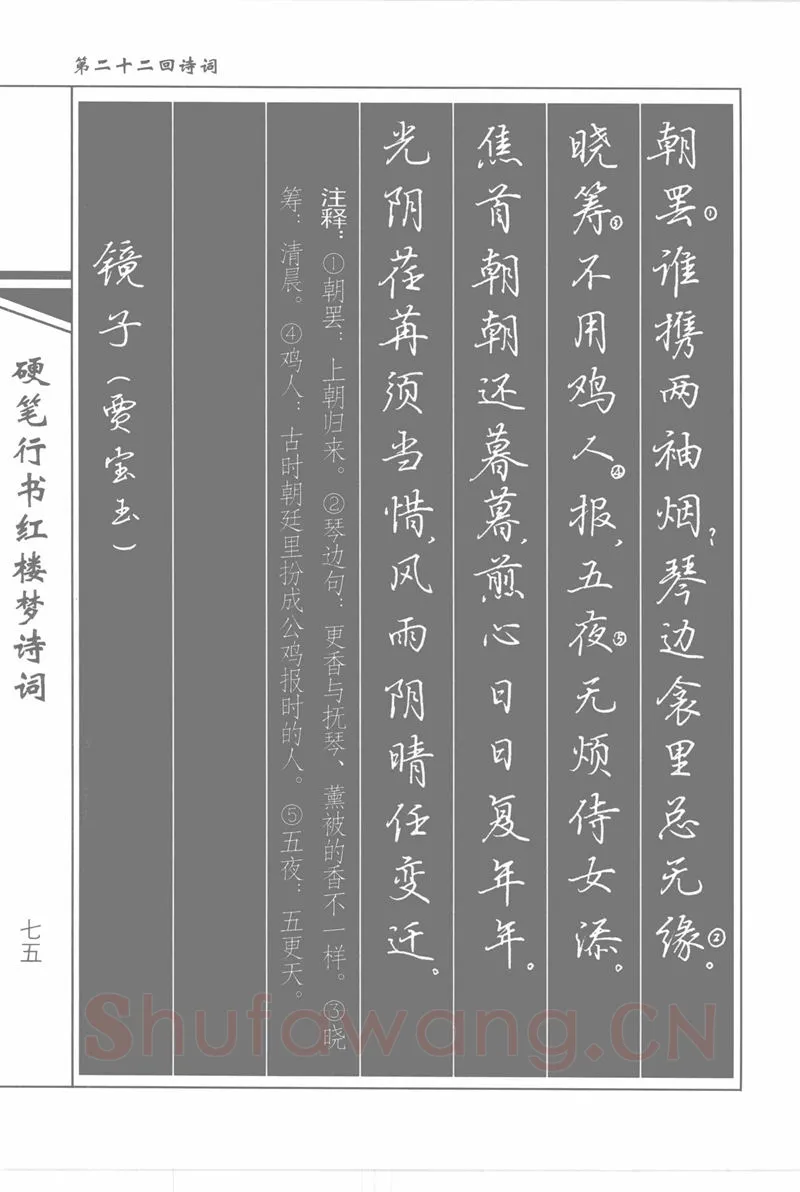 吴玉生硬笔行书字帖,摘自吴玉生硬笔行书红楼梦诗词
