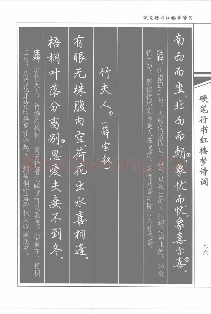 吴玉生硬笔行书字帖,摘自吴玉生硬笔行书红楼梦诗词