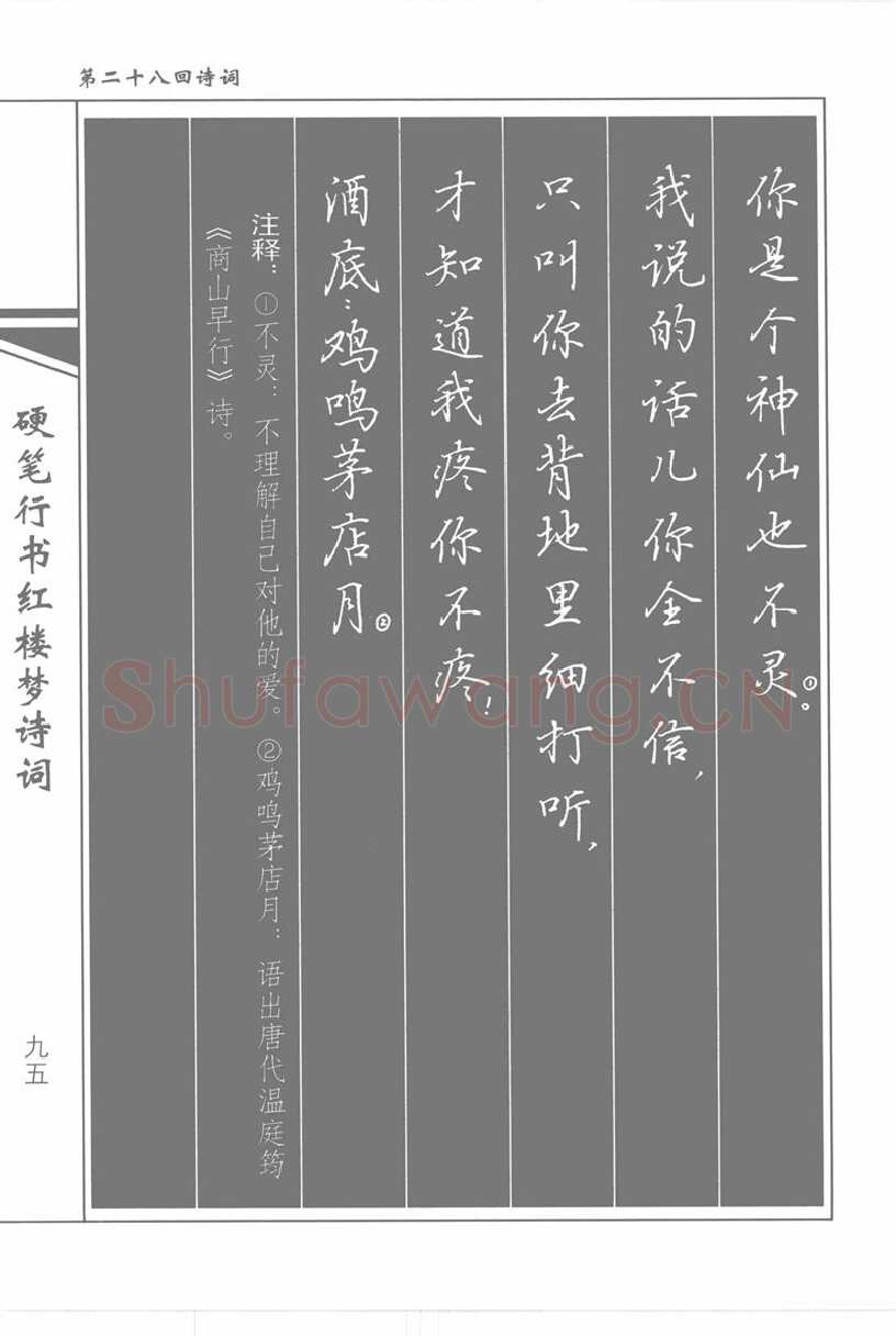 吴玉生硬笔行书字帖,摘自吴玉生硬笔行书红楼梦诗词