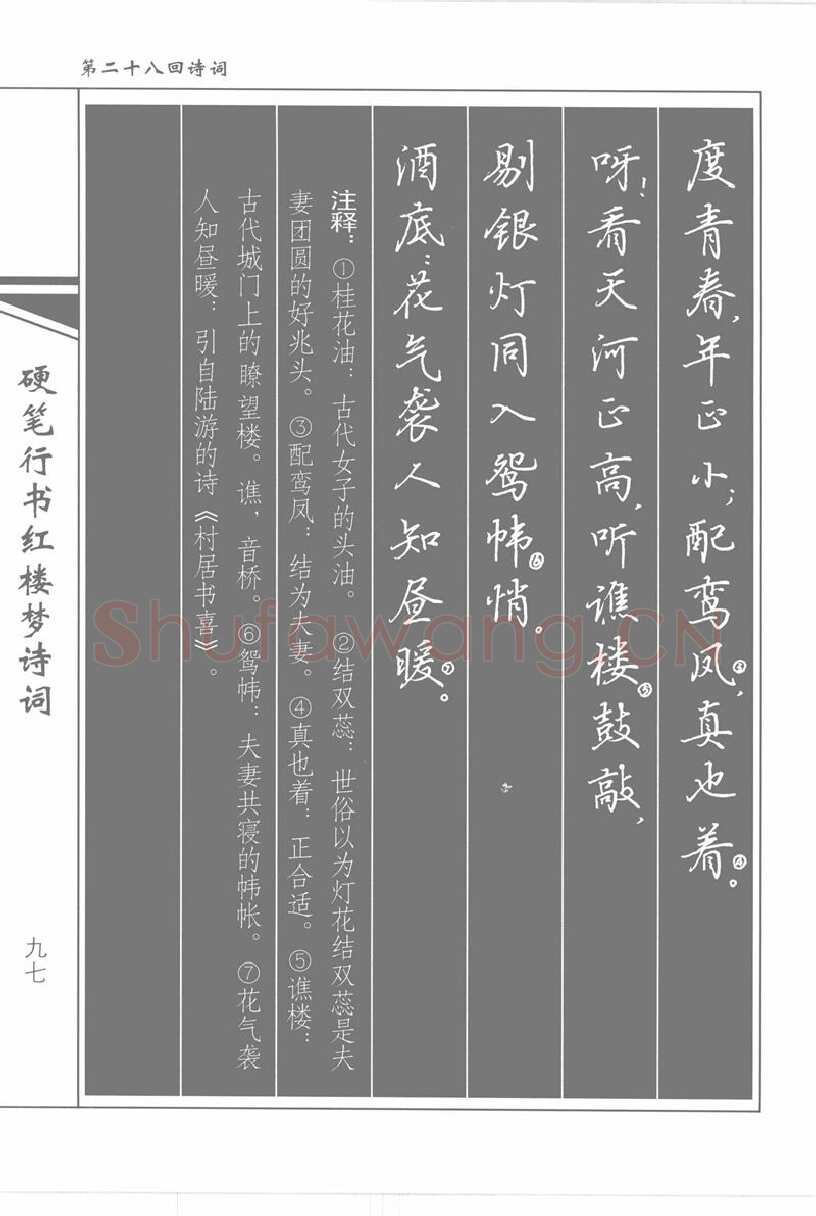 吴玉生硬笔行书字帖,摘自吴玉生硬笔行书红楼梦诗词