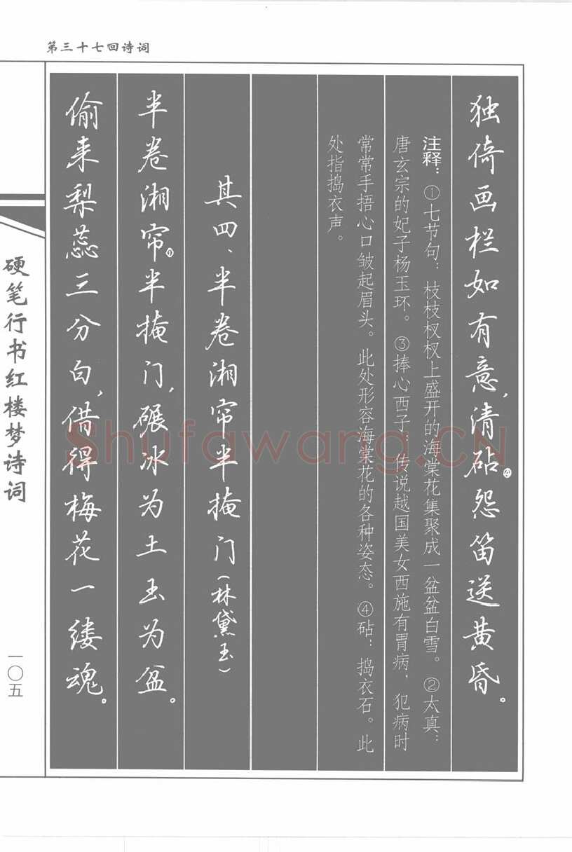 吴玉生硬笔行书字帖,摘自吴玉生硬笔行书红楼梦诗词