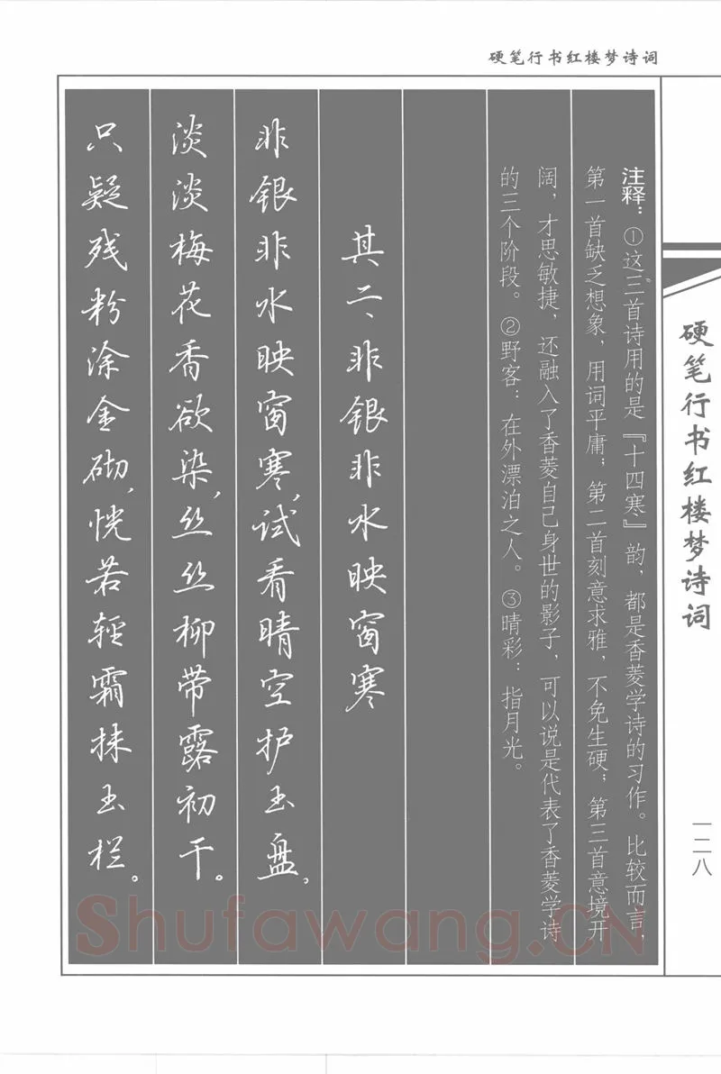 吴玉生硬笔行书字帖,摘自吴玉生硬笔行书红楼梦诗词