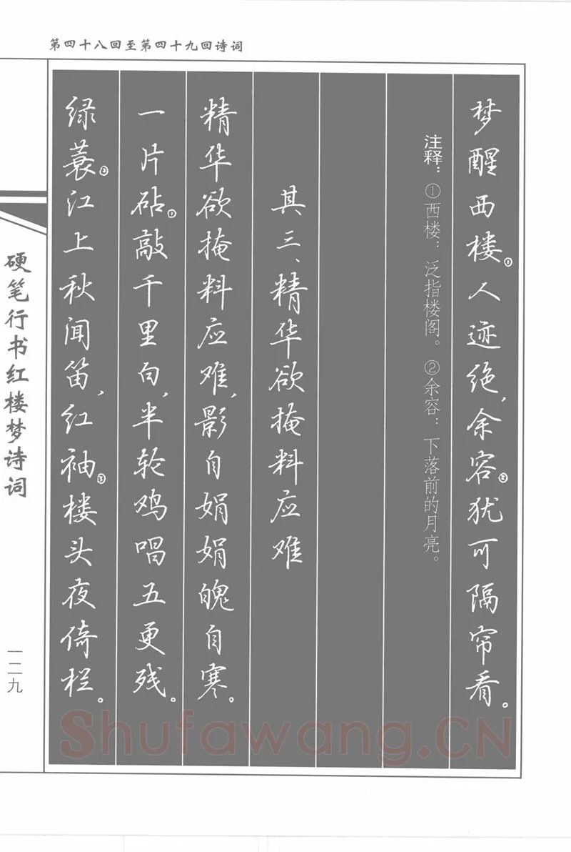 吴玉生硬笔行书字帖,摘自吴玉生硬笔行书红楼梦诗词