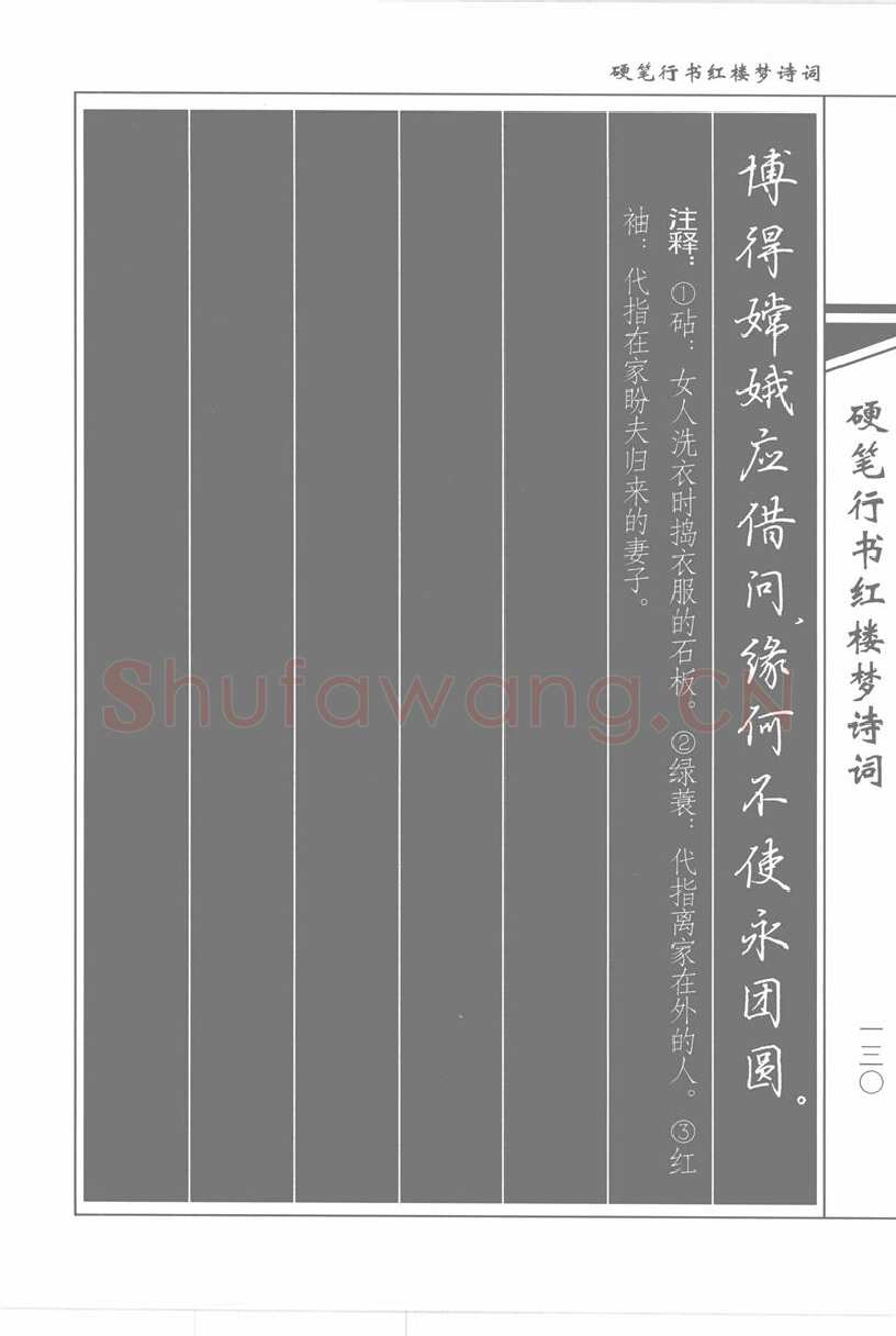 吴玉生硬笔行书字帖,摘自吴玉生硬笔行书红楼梦诗词