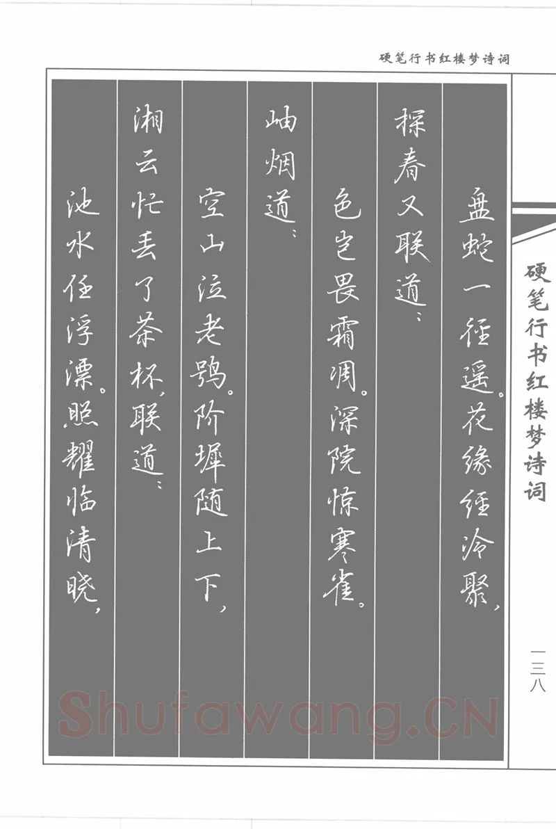 吴玉生硬笔行书字帖,摘自吴玉生硬笔行书红楼梦诗词