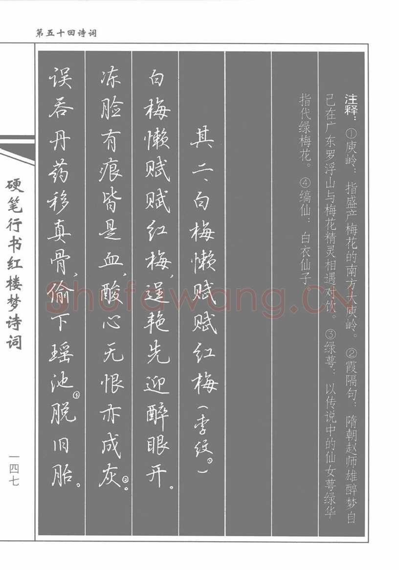 吴玉生硬笔行书字帖,摘自吴玉生硬笔行书红楼梦诗词