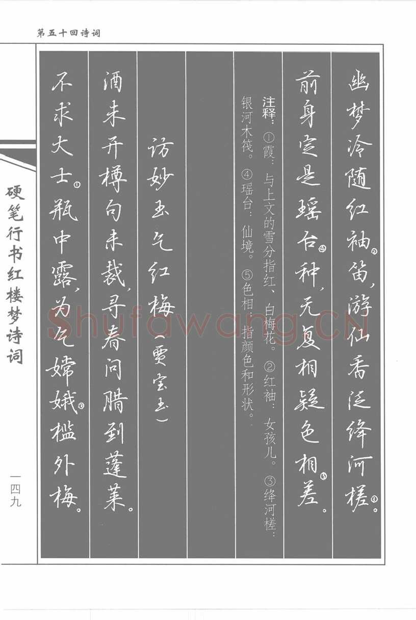 吴玉生硬笔行书字帖,摘自吴玉生硬笔行书红楼梦诗词