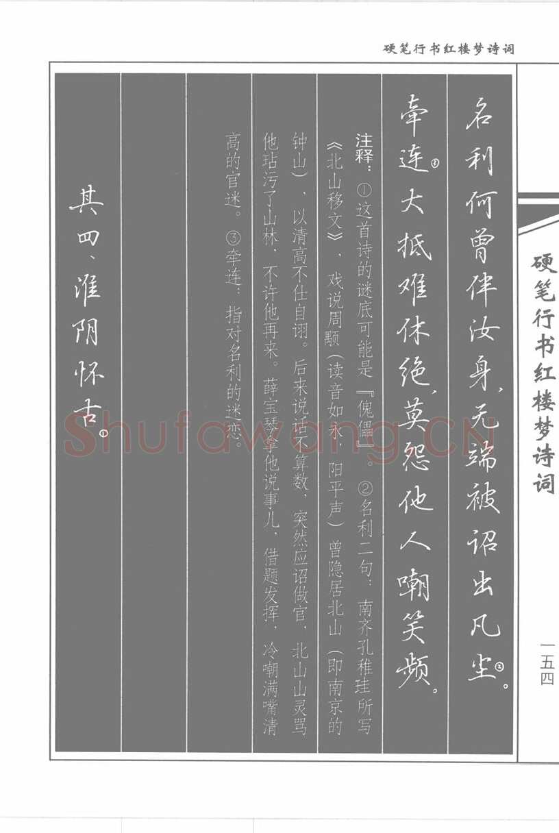 吴玉生硬笔行书字帖,摘自吴玉生硬笔行书红楼梦诗词