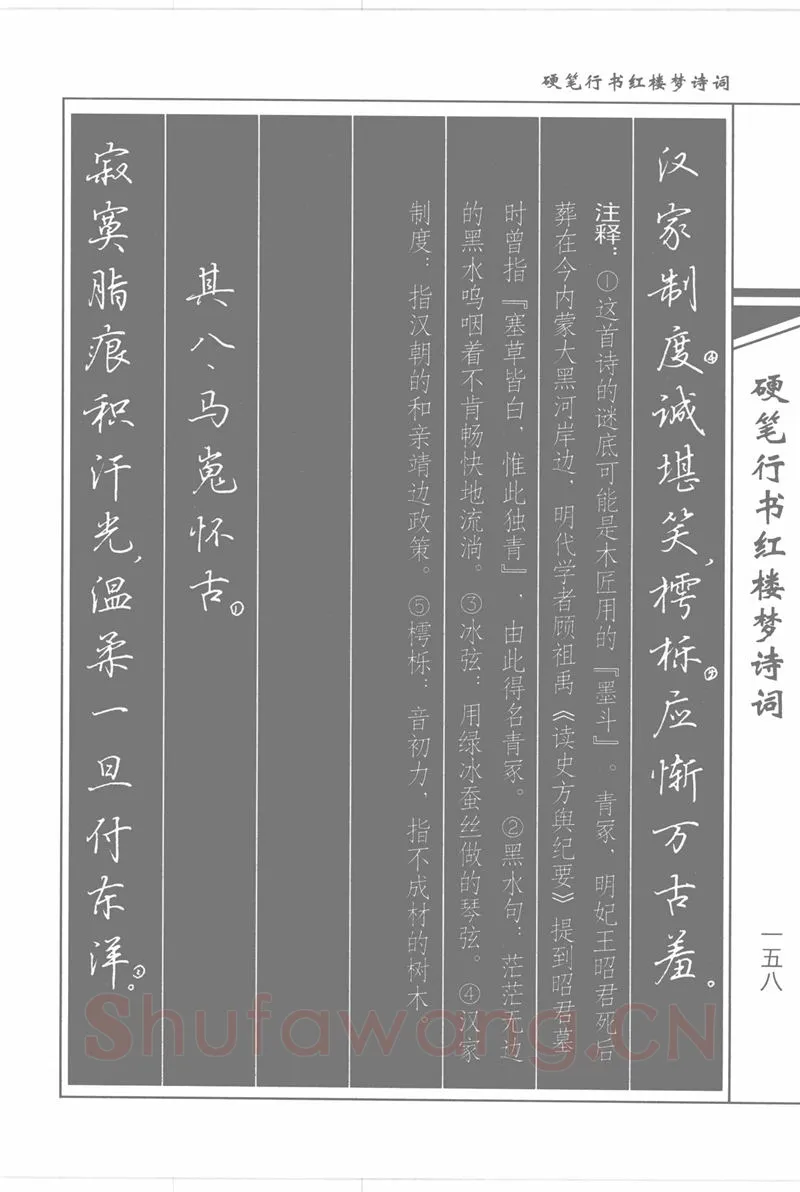吴玉生硬笔行书字帖,摘自吴玉生硬笔行书红楼梦诗词