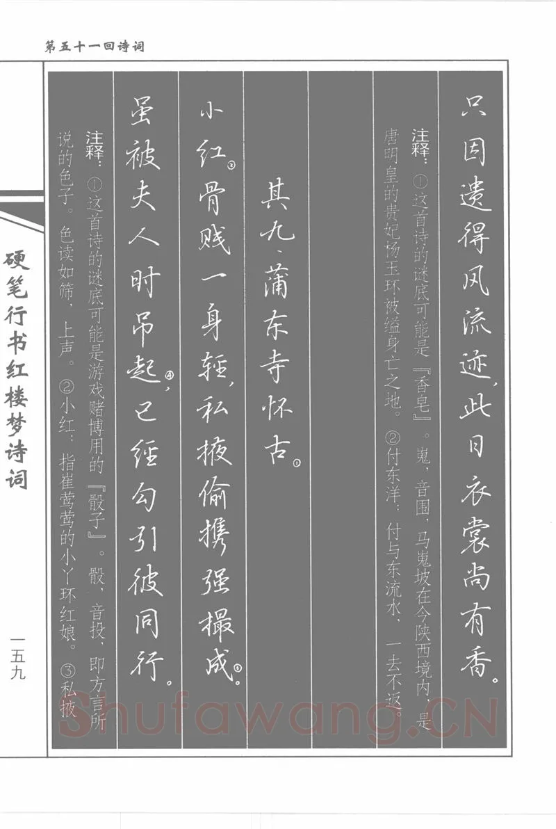 吴玉生硬笔行书字帖,摘自吴玉生硬笔行书红楼梦诗词