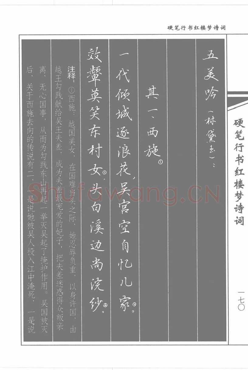 吴玉生硬笔行书字帖,摘自吴玉生硬笔行书红楼梦诗词