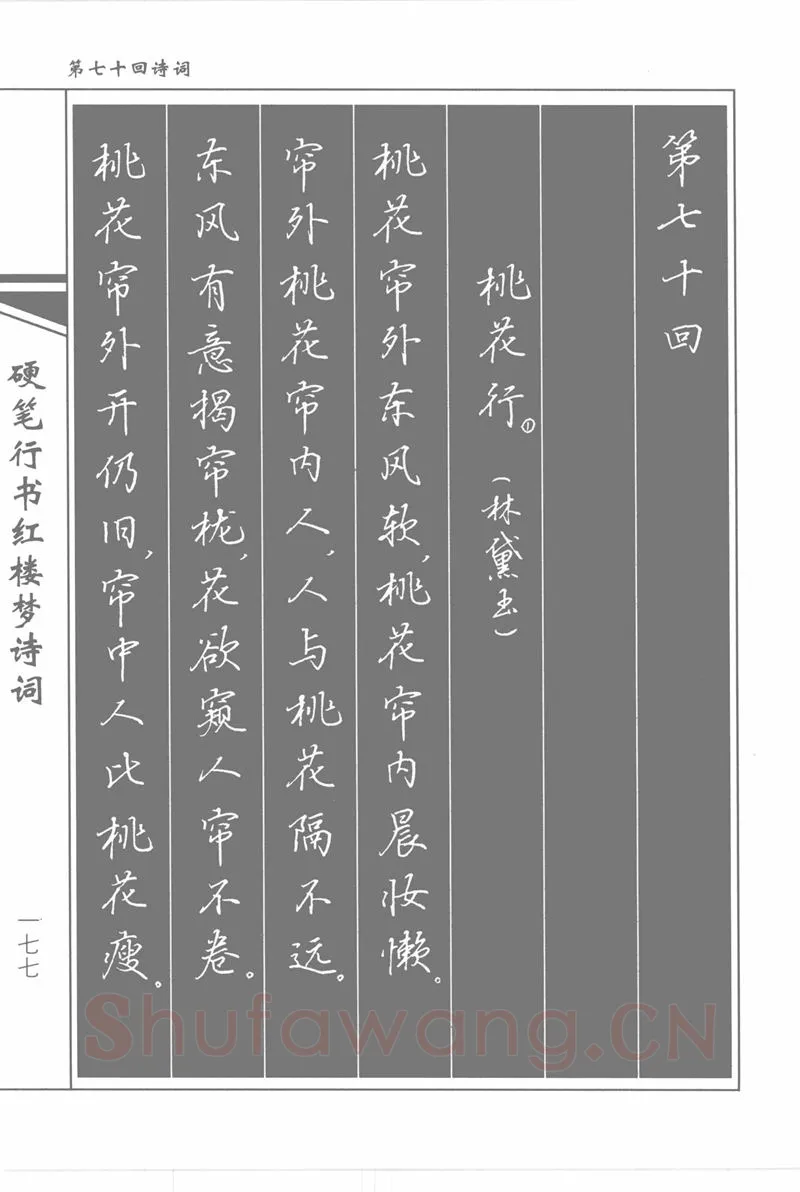 吴玉生硬笔行书字帖,摘自吴玉生硬笔行书红楼梦诗词