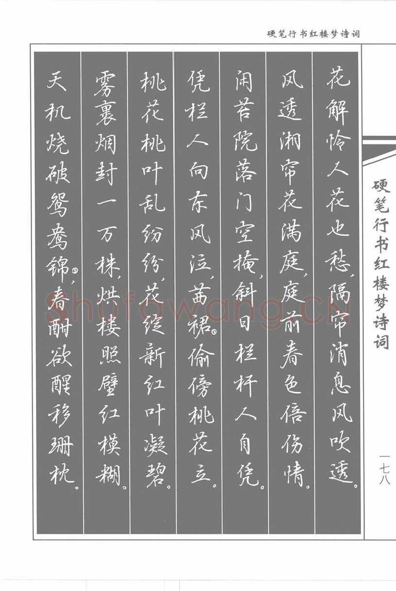 吴玉生硬笔行书字帖,摘自吴玉生硬笔行书红楼梦诗词