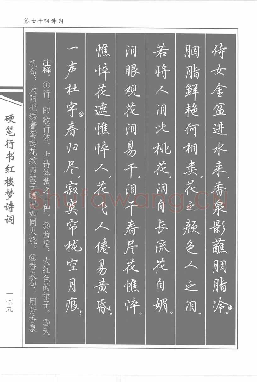 吴玉生硬笔行书字帖,摘自吴玉生硬笔行书红楼梦诗词