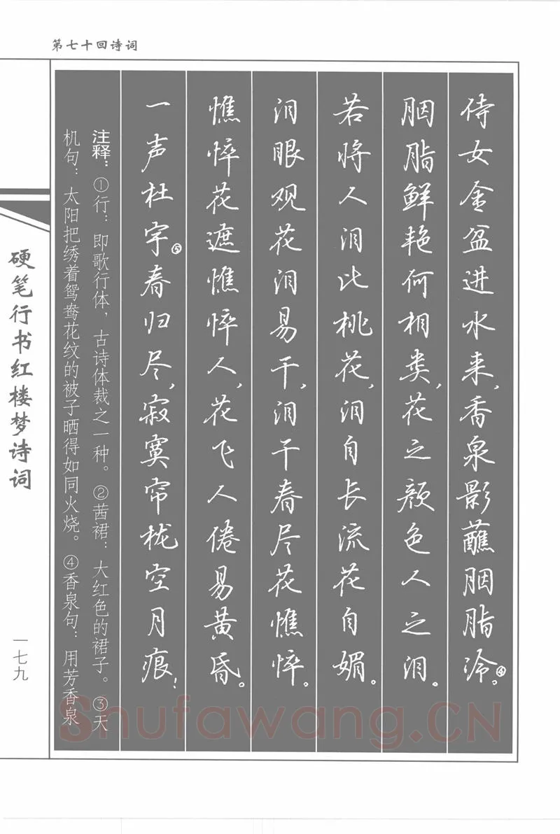 吴玉生硬笔行书字帖,摘自吴玉生硬笔行书红楼梦诗词