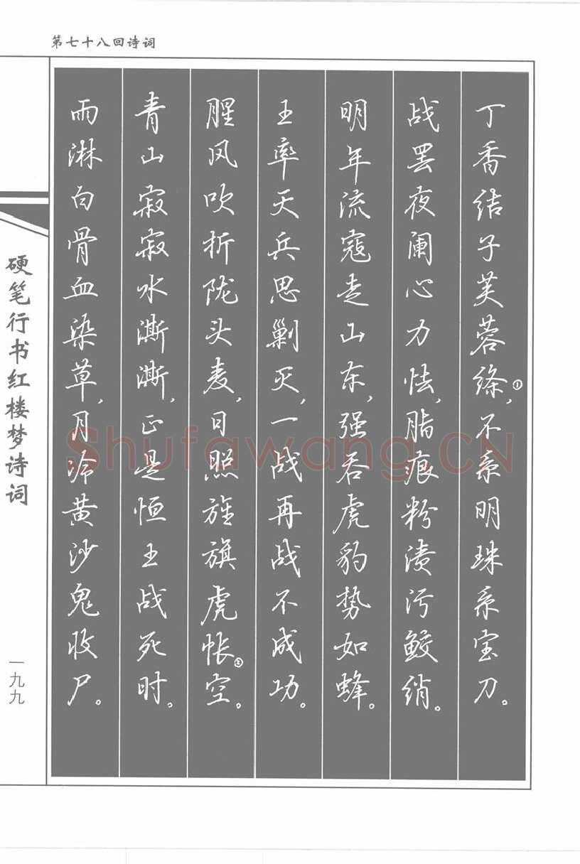 吴玉生硬笔行书字帖,摘自吴玉生硬笔行书红楼梦诗词