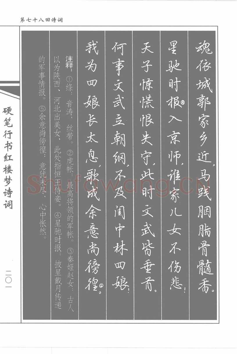 吴玉生硬笔行书字帖,摘自吴玉生硬笔行书红楼梦诗词