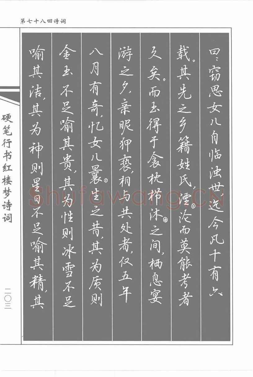 吴玉生硬笔行书字帖,摘自吴玉生硬笔行书红楼梦诗词