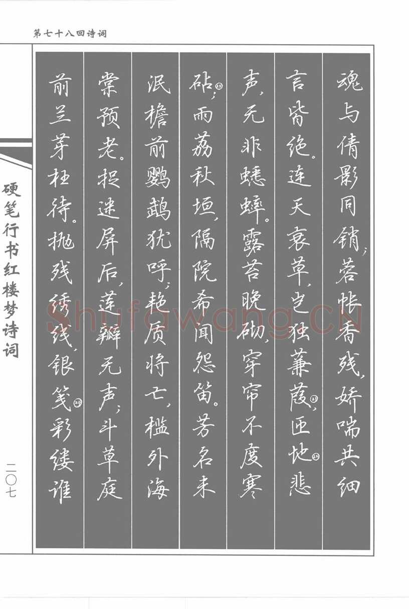 吴玉生硬笔行书字帖,摘自吴玉生硬笔行书红楼梦诗词