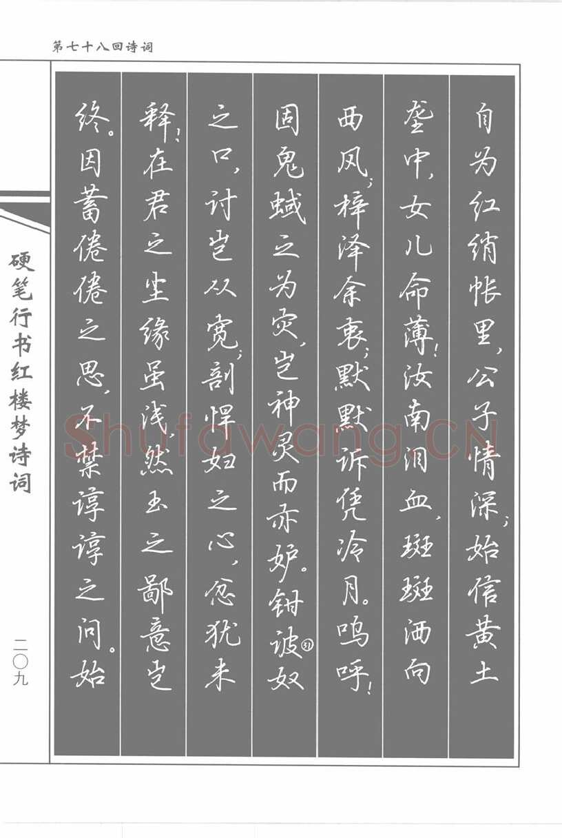 吴玉生硬笔行书字帖,摘自吴玉生硬笔行书红楼梦诗词