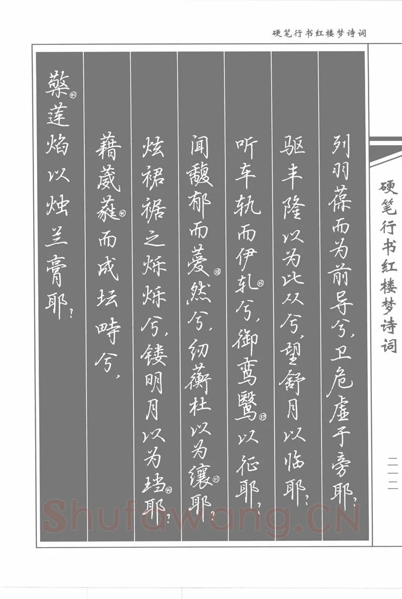 吴玉生硬笔行书字帖,摘自吴玉生硬笔行书红楼梦诗词