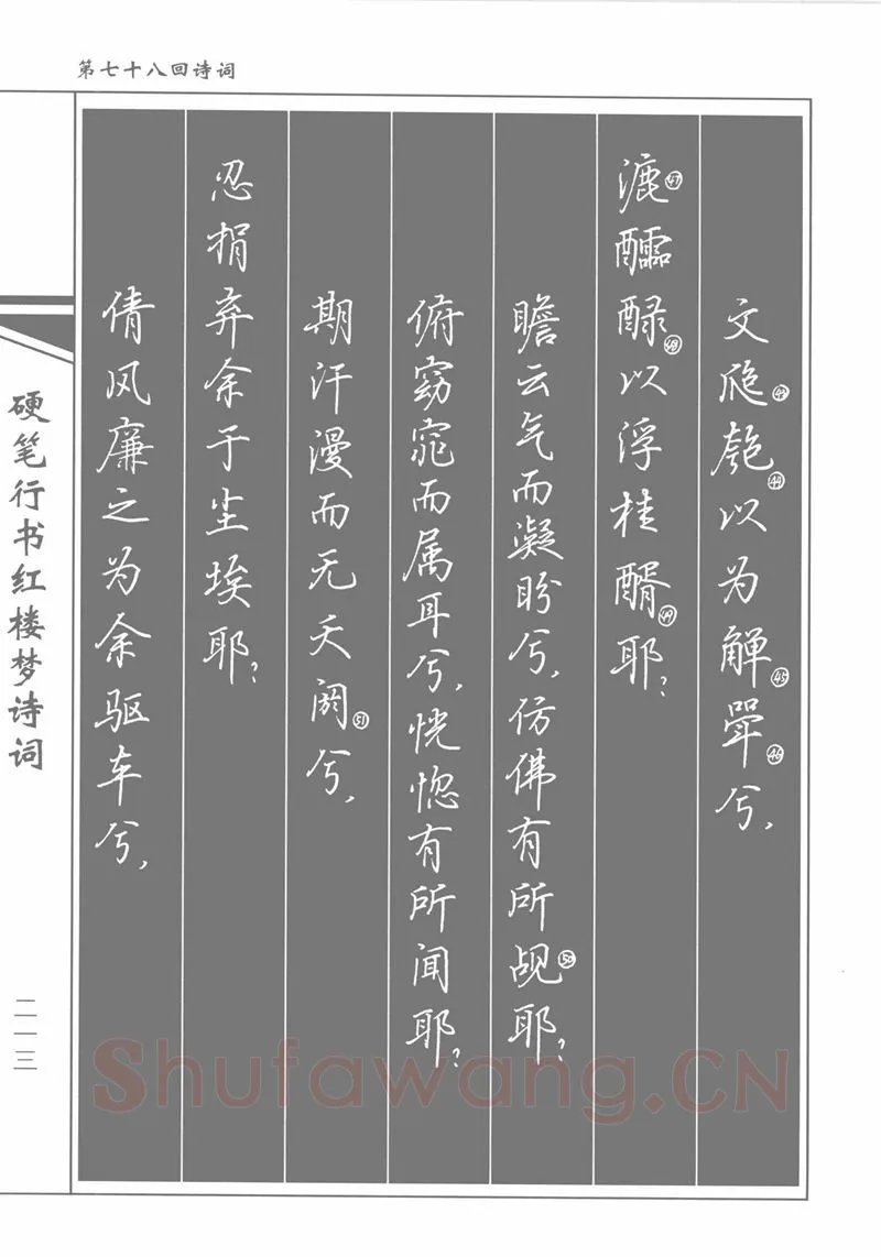 吴玉生硬笔行书字帖,摘自吴玉生硬笔行书红楼梦诗词