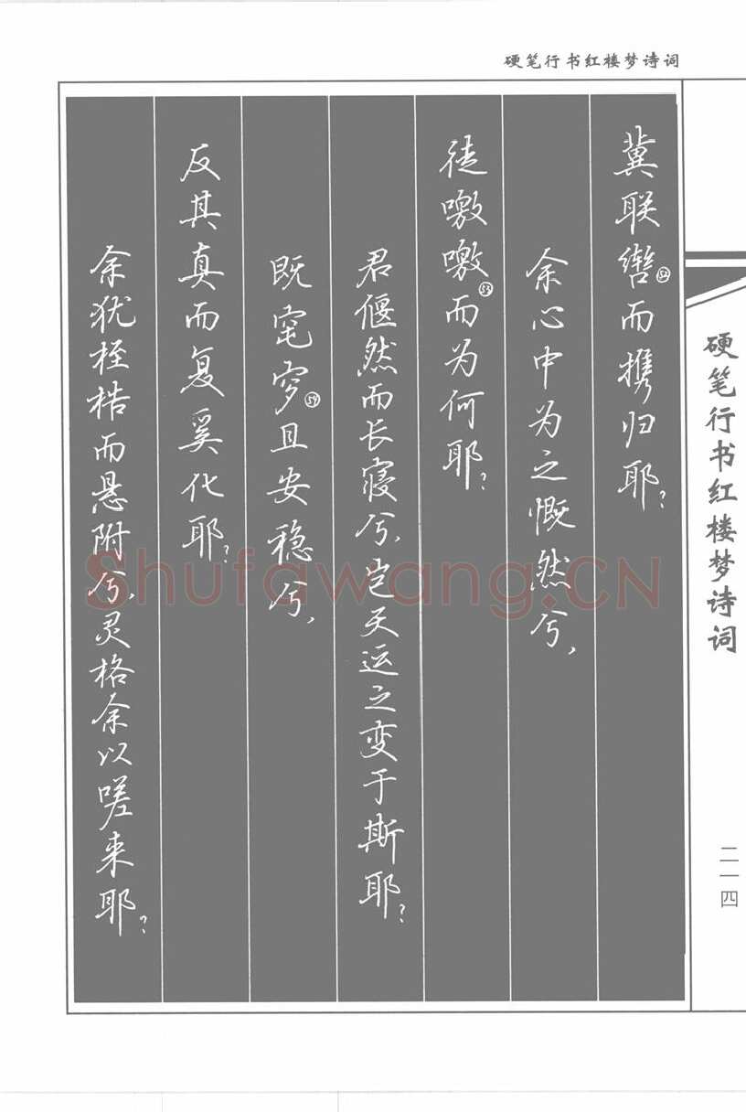 吴玉生硬笔行书字帖,摘自吴玉生硬笔行书红楼梦诗词